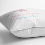 - Rh-K4543-2 - Realhomes Beyaz Zemin Filli Baby Shower Temalı Dijital Baskılı Çocuk Odası Yastık Kırlent Kılıfı Realhomes