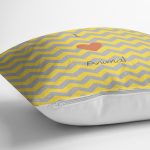 - Rh-K4592g-2 - Realhomes Realhomes Sarı Gri Zikzaklı I Love Animal Desenli Modern Yastık Kırlent Kılıfı Realhomes