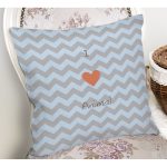 - Rh-K4592m-1 - Realhomes Realhomes Mavi Gri Zikzaklı I Love Animal Desenli Modern Yastık Kırlent Kılıfı Realhomes