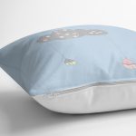 Mavi Zemin Mavi Bulut Desenli Özel Tasarımlı Dijital Baskılı Modern Yastık Kırlent Kılıfı Realhomes