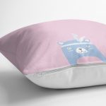 Pembe Zemin Baby Shower Temalı Ayıcık Desenli Dijital Baskılı Çocuk Odası Yastık Kırlent Kılıfı Realhomes
