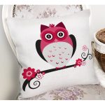- Rh-K48-1 - Realhomes Sevimli Baykuş Tasarımlı Dijital Baskılı Yastık Kırlent Kılıfı Realhomes