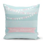 - Rh-K4808 - Realhomes Yeşil Çizgili Baby Shower Temalı Çocuk Odası Yastık Kırlent Kılıfı Realhomes