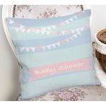 - Rh-K4809-1 - Realhomes Mavi Çizgili Baby Shower Temalı Çocuk Odası Yastık Kırlent Kılıfı Realhomes