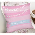 - Rh-K4810-1 - Realhomes  Pembe Çizgili Baby Shower Temalı Çocuk Odası Yastık Kırlent Kılıfı Realhomes