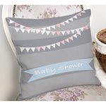 Gri Çizgili Baby Shower Temalı Çocuk Odası Yastık Kırlent Kılıfı Realhomes