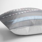 Gri Çizgili Baby Shower Temalı Çocuk Odası Yastık Kırlent Kılıfı Realhomes
