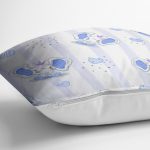 - Rh-K4818-2 - Realhomes Realhomes Mavi Sevimli Fil Temalı Modern Yastık Kırlent Kılıfı Realhomes