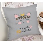 Realhomes Gri Zeminde Be Wild & Beautiful Temalı Modern Yastık Kırlent Kılıfı Realhomes