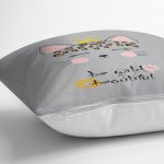 Realhomes Gri Zeminde Be Wild & Beautiful Temalı Modern Yastık Kırlent Kılıfı Realhomes