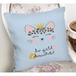 - Rh-K4821-1 - Realhomes Realhomes Mavi Zeminde Be Wild & Beautiful Temalı Modern Yastık Kırlent Kılıfı Realhomes