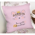 - Rh-K4822-1 - Realhomes Realhomes Pembe Zeminde Be Wild & Beautiful Temalı Modern Yastık Kırlent Kılıfı Realhomes