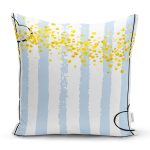 - Rh-K4827 - Realhomes Realhomes Mavi Beyaz Çizgili Sarı Puanlı Temalı Modern Yastık Kırlent Kılıfı Realhomes