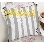 - Rh-K4828-1 - Realhomes Realhomes Gri Beyaz Çizgili Sarı Puanlı Temalı Modern Yastık Kırlent Kılıfı Realhomes