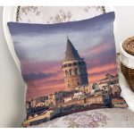 Galata Kulesi Dijital Baskılı Dekoratif Yastık Kırlent Kılıfı Realhomes