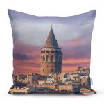 Galata Kulesi Dijital Baskılı Dekoratif Yastık Kırlent Kılıfı Realhomes