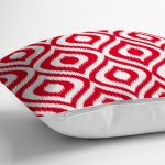 - Rh-K5116kirmizi-2 - Realhomes Özel Tasarım Kırmızı İkat Desenli Dijital Baskılı Yastık Kırlent Kılıfı Realhomes