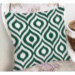 - Rh-K5116koyuyesil-1 - Realhomes Özel Tasarım Koyu Yeşil İkat Desenli Dijital Baskılı Yastık Kırlent Kılıfı Realhomes
