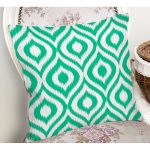 - Rh-K5116yesil-1 - Realhomes Özel Tasarım Yeşil İkat Desenli Dijital Baskılı Yastık Kırlent Kılıfı Realhomes