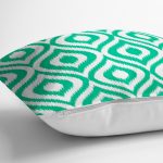 - Rh-K5116yesil-2 - Realhomes Özel Tasarım Yeşil İkat Desenli Dijital Baskılı Yastık Kırlent Kılıfı Realhomes