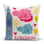 London Dijital Baskılı Dekoratif Yastık Kırlent Kılıfı Realhomes
