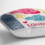 London Dijital Baskılı Dekoratif Yastık Kırlent Kılıfı Realhomes