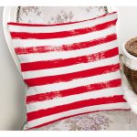 - Rh-K5237kirmizi-1 - Realhomes Kırmızı Çizgili Motifli Dekoratif Modern Yastık Kılıfı Realhomes
