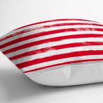 - Rh-K5237kirmizi-2 - Realhomes Kırmızı Çizgili Motifli Dekoratif Modern Yastık Kılıfı Realhomes