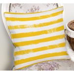 - Rh-K5237sari-1 - Realhomes Sarı Çizgili Motifli Dekoratif Modern Yastık Kılıfı Realhomes