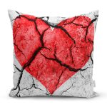 - Rh-K56 - Realhomes Kalp Desenli Dijital Baskılı Dekoratif Yastık Kırlent Kılıfı Realhomes