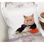 - Rh-K5606-1 - Realhomes Sevimli Kedi Desenli Dijital Baskılı Modern Yastık Kırlent Kılıfı Realhomes