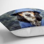 - Rh-K5607-2 - Realhomes  Gözlüklü Köpek Desenli Dijital Baskılı Modern Yastık Kırlent Kılıfı Realhomes