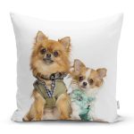 - Rh-K5614 - Realhomes Sevimli Köpekler Dijital Baskılı Modern Yastık Kırlent Kılıfı Realhomes