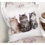 - Rh-K5617-1 - Realhomes Sevimli Kediler Desenli Dijital Baskılı Modern Yastık Kırlent Kılıfı Realhomes