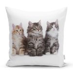 - Rh-K5617 - Realhomes Sevimli Kediler Desenli Dijital Baskılı Modern Yastık Kırlent Kılıfı Realhomes