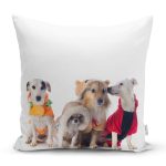 - Rh-K5619 - Realhomes Çeşitli Köpek Desenli Dijital Baskılı Modern Yastık Kırlent Kılıfı Realhomes