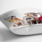 - Rh-K5619-2 - Realhomes Çeşitli Köpek Desenli Dijital Baskılı Modern Yastık Kırlent Kılıfı Realhomes