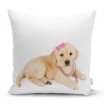 Sevimli Köpek Desenli Dijital Baskılı Modern Yastık Kırlent Kılıfı Realhomes