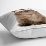 Hemşire Şapkalı Sevimli Kedi Dijital Baskılı Modern Yastık Kırlent Kılıfı Realhomes