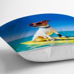 - Rh-K5625-2 - Realhomes Sörf Yapan Köpek Dijital Baskılı Modern Yastık Kırlent Kılıfı Realhomes