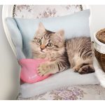 Sevimli Kedi Desenli Dijital Baskılı Modern Yastık Kırlent Kılıfı Realhomes