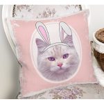 Sevimli Kedi Desenli Dijital Baskılı Modern Yastık Kırlent Kılıfı Realhomes