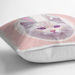 Sevimli Kedi Desenli Dijital Baskılı Modern Yastık Kırlent Kılıfı Realhomes