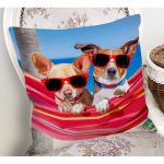 Hamaktaki Köpekler Motifli Modern Yastık Kırlent Kılıfı Realhomes