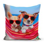 Hamaktaki Köpekler Motifli Modern Yastık Kırlent Kılıfı Realhomes