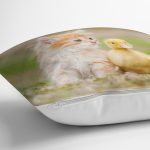 Sevimli Kedi ve Ördek Motifli Modern Yastık Kırlent Kılıfı Realhomes