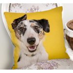 - Rh-K5636-1 - Realhomes Sevimli Köpek Desenli Dijital Baskılı Modern Yastık Kırlent Kılıfı Realhomes