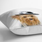 - Rh-K5640-2 - Realhomes  Sevimli Köpek Desenli Dijital Baskılı Modern Yastık Kırlent Kılıfı Realhomes