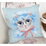 Sevimli Kedi Desenli Dijital Baskılı Modern Yastık Kırlent Kılıfı Realhomes