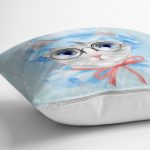 Sevimli Kedi Desenli Dijital Baskılı Modern Yastık Kırlent Kılıfı Realhomes